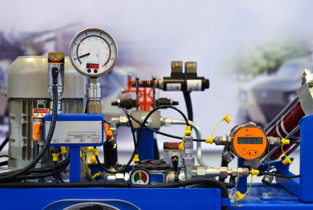 hydraulic station in closeup