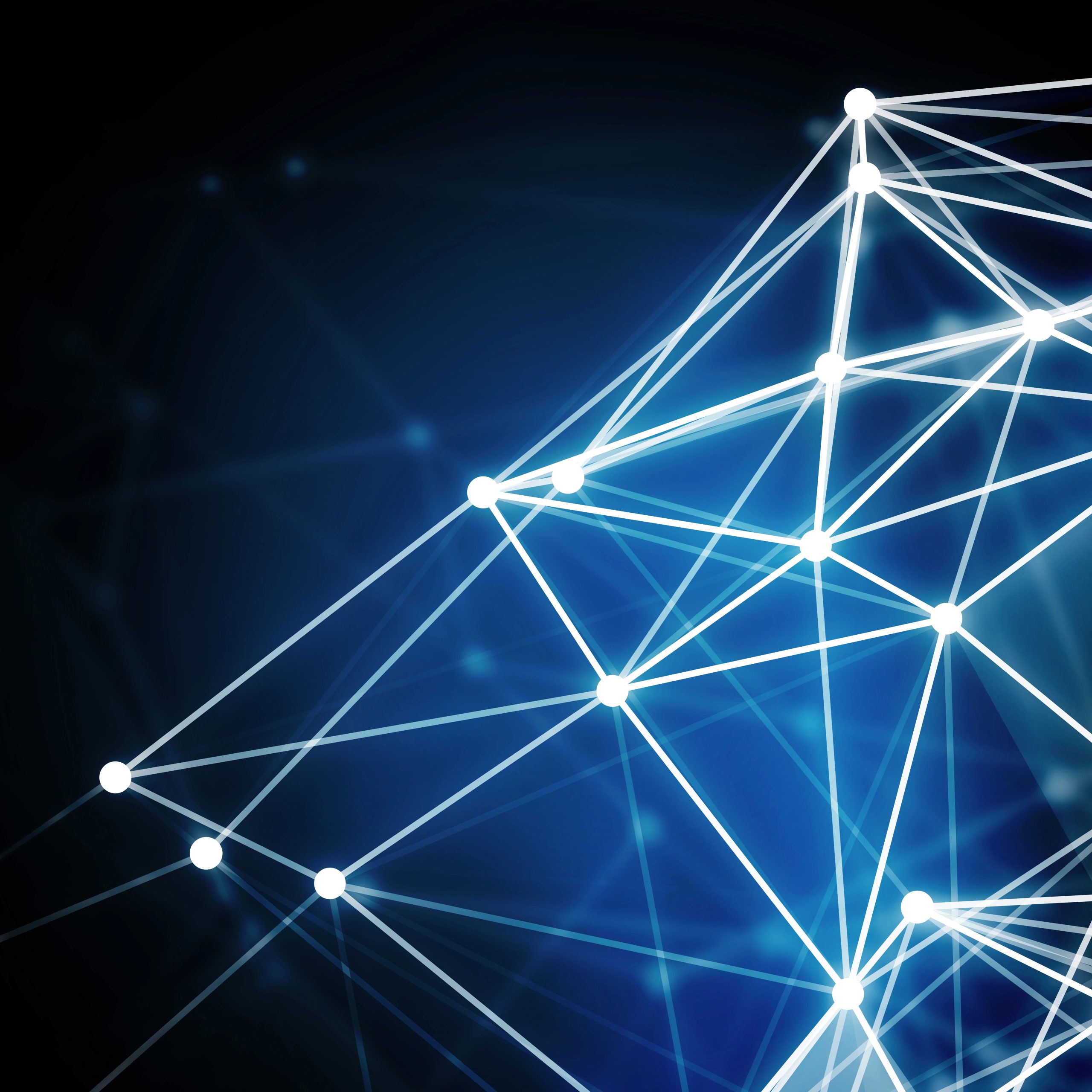 Blue Abstract Mesh Background with Circles